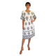 Φόρεμα μακρύ βαμβακερό rayon με μανίκια μεγάλο